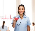 Smiling female african american doctor or nurse Royalty Free Stock Photo