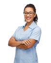 Smiling female african american doctor or nurse Royalty Free Stock Photo