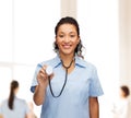 Smiling female african american doctor or nurse Royalty Free Stock Photo