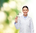 Smiling female doctor with eyeglasses Royalty Free Stock Photo