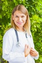 Smiling female doctor outdoor Royalty Free Stock Photo