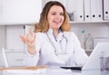 Smiling female medical working