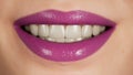 Smiling female mouth with ideal white teeth. Close up of smiling woman face with perfect smile. White teeth smile Royalty Free Stock Photo