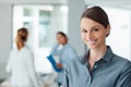 Smiling female office worker portrait Royalty Free Stock Photo