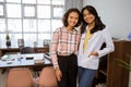 smiling female patient and female doctor standing looking at camera Royalty Free Stock Photo