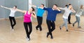 Adult people training in dance studio Royalty Free Stock Photo