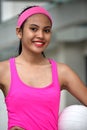 Smiling Filipina Female Volleyball Player