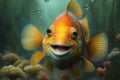 Smiling fish for Fools day 1 april illustration illustration generative ai Royalty Free Stock Photo