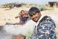 Fisherman family working in chandrabhaga,Konark, Odisha, India.