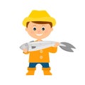 Smiling fisherman holding big fish Royalty Free Stock Photo