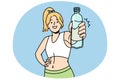Smiling fit woman recommend water drinking