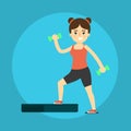 Smiling fitness girl doing exercise Royalty Free Stock Photo