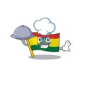 Smiling flag ethiopia as a Chef with food cartoon style design