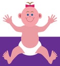 Smiling Flat Vector Cartoon Baby