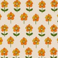 Smiling floral pattern wallpaper for stylish fabric and print designs. Royalty Free Stock Photo
