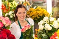 Smiling florist flower shop colorful making bouquet Royalty Free Stock Photo