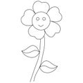 Smiling flower coloring page