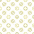 Smiling Flower vector Groovy Style linear seamless pattern