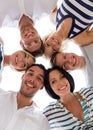 Smiling friends in circle Royalty Free Stock Photo