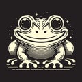 Smiling Frog Illustration on Black Background Royalty Free Stock Photo