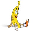 Smiling funny Banana in sneakers