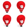 Smiling funny charming plump Santa Claus. Christmas or New Year