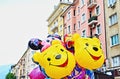 Smiling funny colorful balloons street Royalty Free Stock Photo