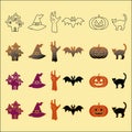 Smiling and funny Halloween illustrations set