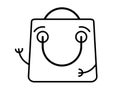 Smiling funny shopping bag