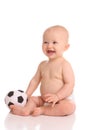 Smiling future soccer player