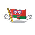 Smiling geek flag belarus cartoon character style