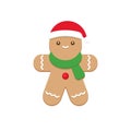 Chocolate Gingerbread Character with Red and Green Scarf Royalty Free Stock Photo