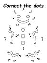 Smiling gingerbread man connect the dots game stock vector illustration Royalty Free Stock Photo