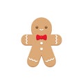 Chocolate Gingerbread Character with Red and Green Scarf Royalty Free Stock Photo