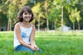 Smiling girl in the autumn park Royalty Free Stock Photo