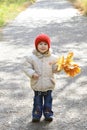 A smiling girl in autumn park Royalty Free Stock Photo
