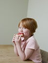 Smiling Girl Eating Melon Royalty Free Stock Photo