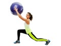 Smiling girl exercising with fitness ball Royalty Free Stock Photo