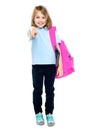 Smiling girl kid pointing you out Royalty Free Stock Photo