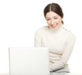 Smiling girl with laptop