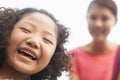 smiling girl, portrait, close-up and looking at camera