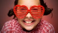 Smiling girl with shutter shades