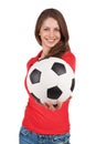 Girl with a soccer Ball in hand