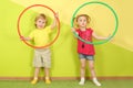 The smiling girl stands with climbing equipment on Royalty Free Stock Photo