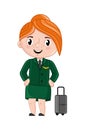 Smiling girl in stewardess uniform