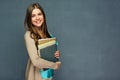 Smiling girl student or woman teacher portrait