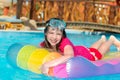 Smiling Girl on Water Raft Royalty Free Stock Photo