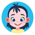 Smiling girl web avatar. Round portrait of child face