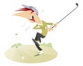 Smiling golfer illustration isolated