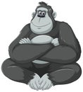 A smiling gorilla sitting